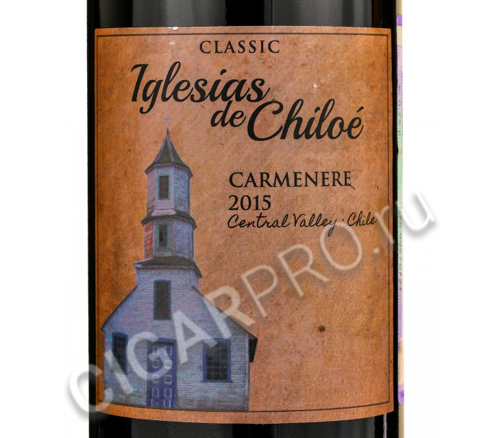 этикетка iglesias de chiloe carmenere classic