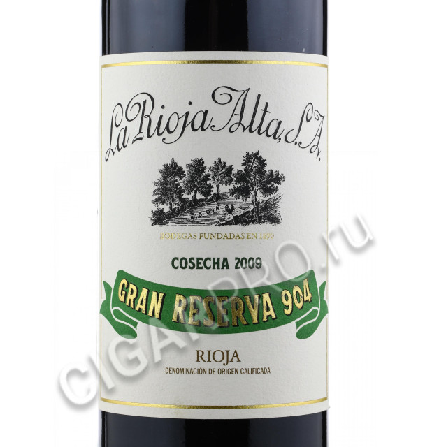 этикетка la rioja alta gran reserva 904