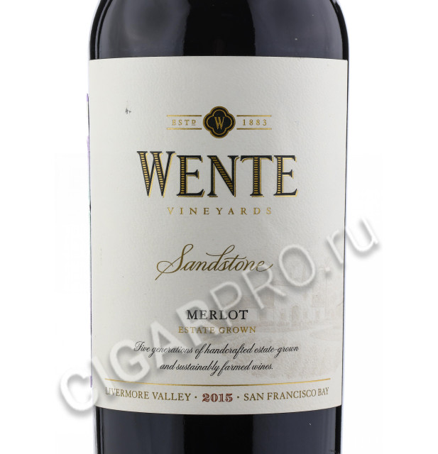 этикетка wente sandstone merlot