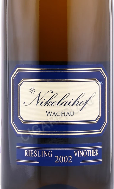 Этикетка Вино Nikolaihof Wachau Vinothek Riesling 2002 1.5л