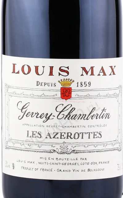 Этикетка Вино Louis Max Gevrey Chambertin Les Azerottes 2019 0.75л
