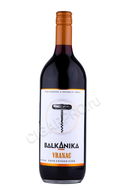 Вино Балканика Вранац Красное Сухое 1л