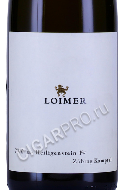 этикетка вино loimer zobing heiligenstein riesling kamptal dac 0.75л