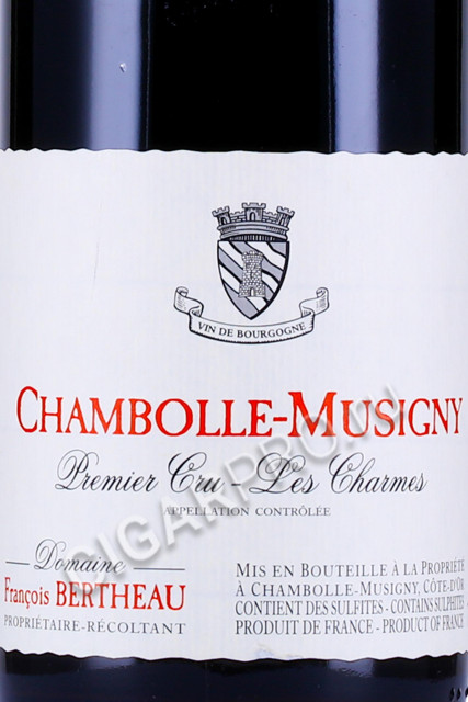 этикетка вино chambolle musigny premier cru les charmes aoc 2018 0.75л