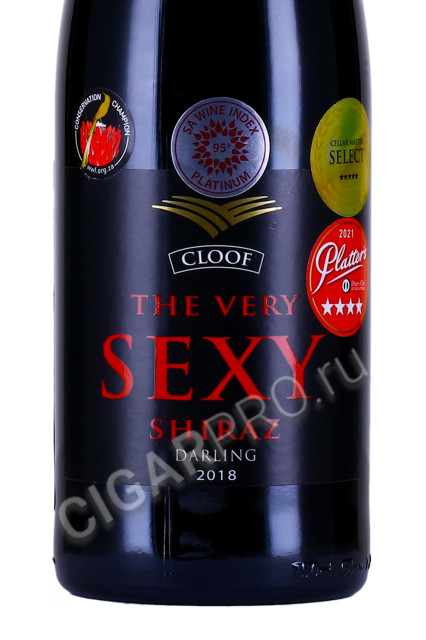 этикетка cloof the very sexy shiraz 0.75л