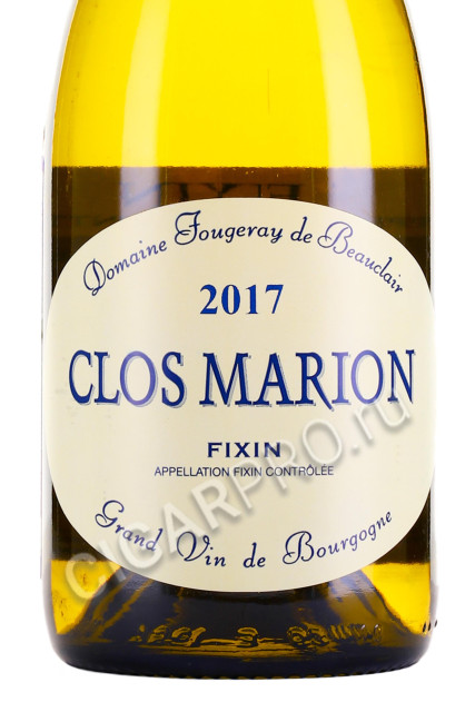 этикетка clos marion fixin aoc 0.75л