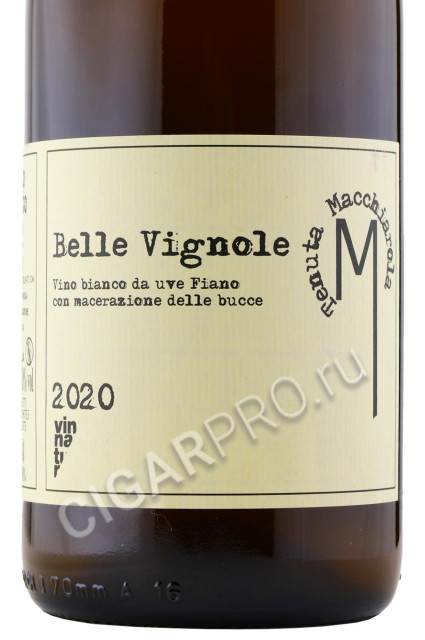 этикетка tenuta macchiarola belle vignole 0.75л