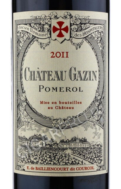 этикетка chateau gazin pomerol  0.75 l