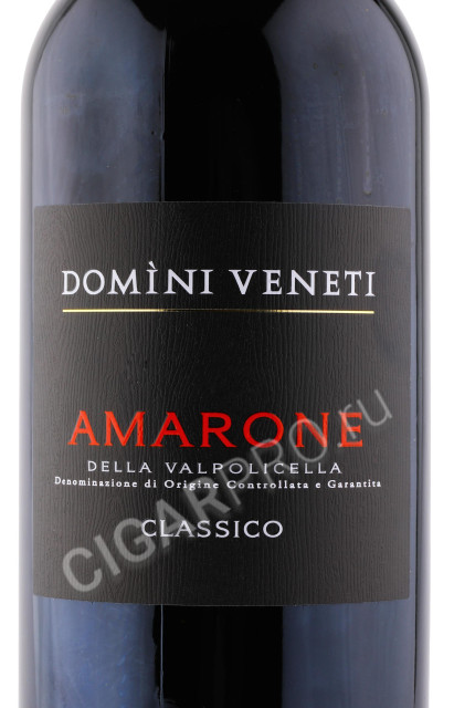 этикетка вино domini veneti amarone della valpolicella classico doc 2018 1.5л