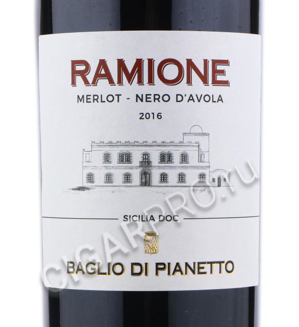 этикетка baglio di pianetto ramione sicilia igt 0.75 l