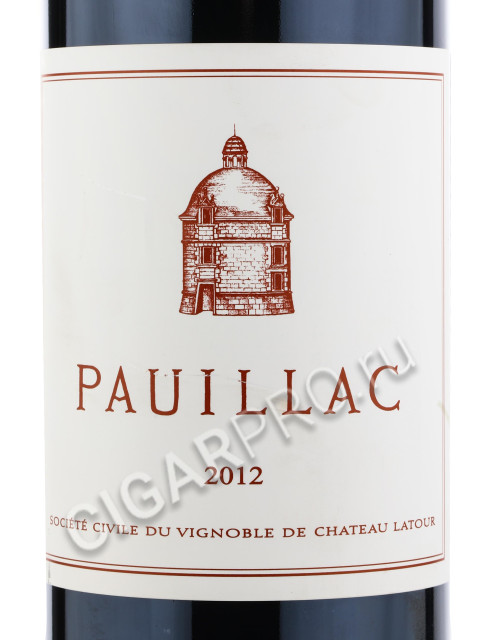 этикетка chateau latour le pauillac de chateau latour aoc 0.75 l