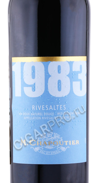 этикетка вино ликерное rivesaltes m chapoutier 0.5л