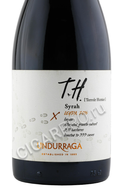 этикетка undurraga t h syrah leyda 0.75л