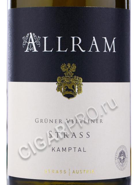 этикетка allram strassertaler kamptal gruner veltliner 0.75 l