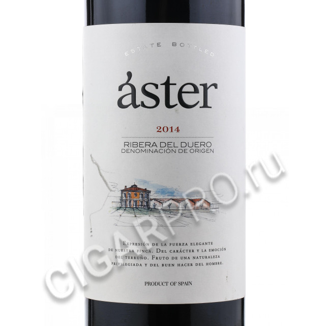 этикетка aster crianza ribera del duero