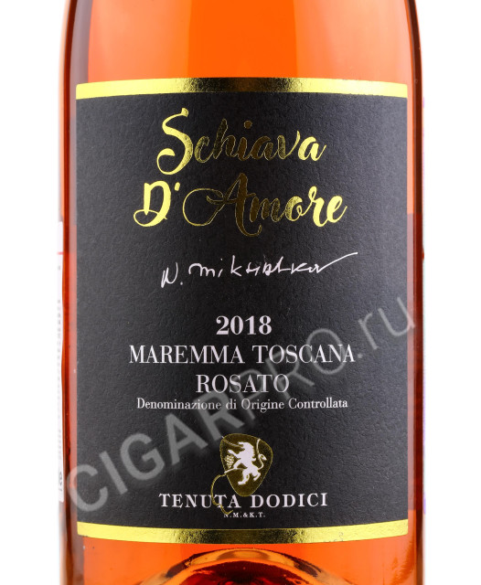 этикетка tenuta dodici schiava d’amore rosato