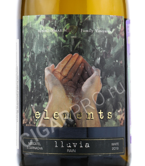 этикетка elements lluvia moscatel garnacha 2017 0.75 l