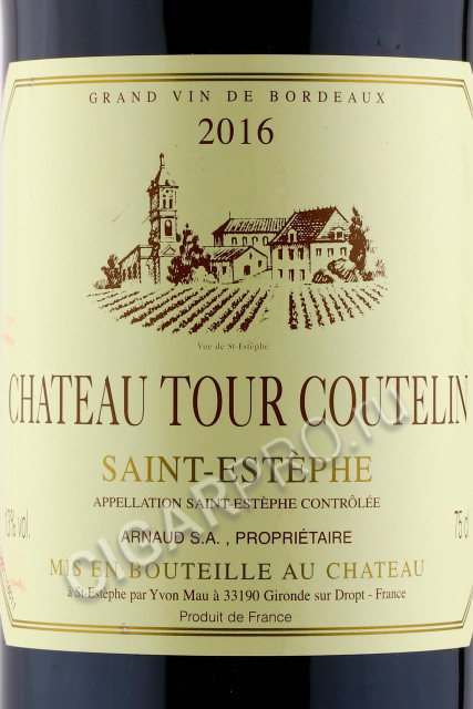 этикетка chateau tour coutelin saint estephe 0.75л