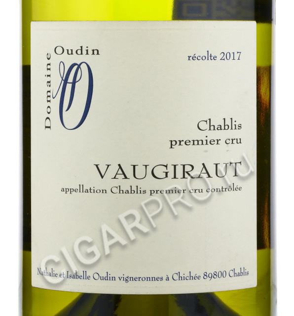 этикетка domaine oudin chablis premier 0.75 l