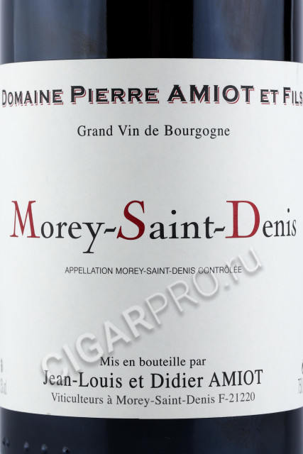 этикетка вино domaine pierre amiot et fils morey saint denis 0.75л