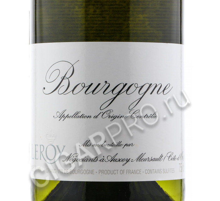 этикетка domaine leroy bourgogne blanc 0.75 l