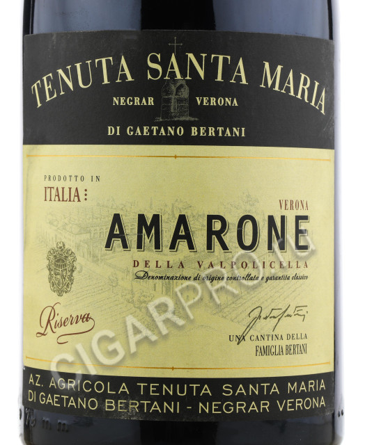 этикетка вино tenuta santa maria amarone della valpolicella classico riserva 1.5л