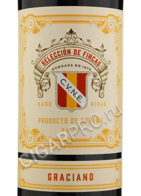 этикетка cvne seleccion de fincas graciano