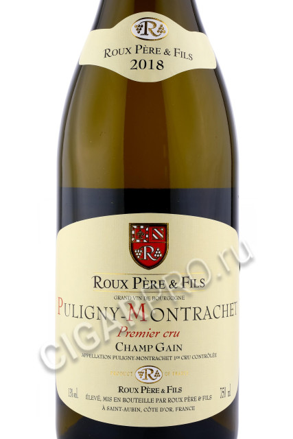 этикетка roux pere et fils puligny-montrachet premier cru champ gain