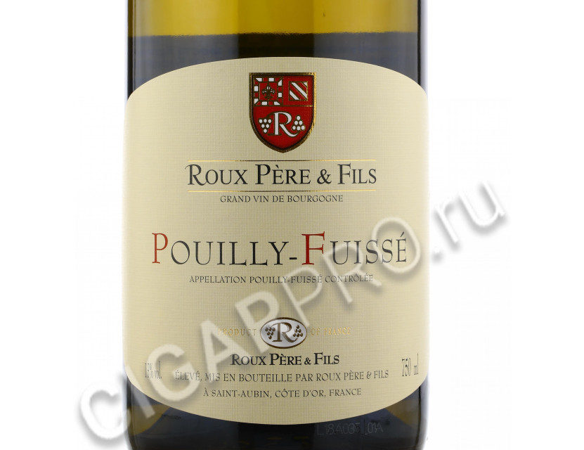 этикетка roux pere et fils pouilly-fuisse