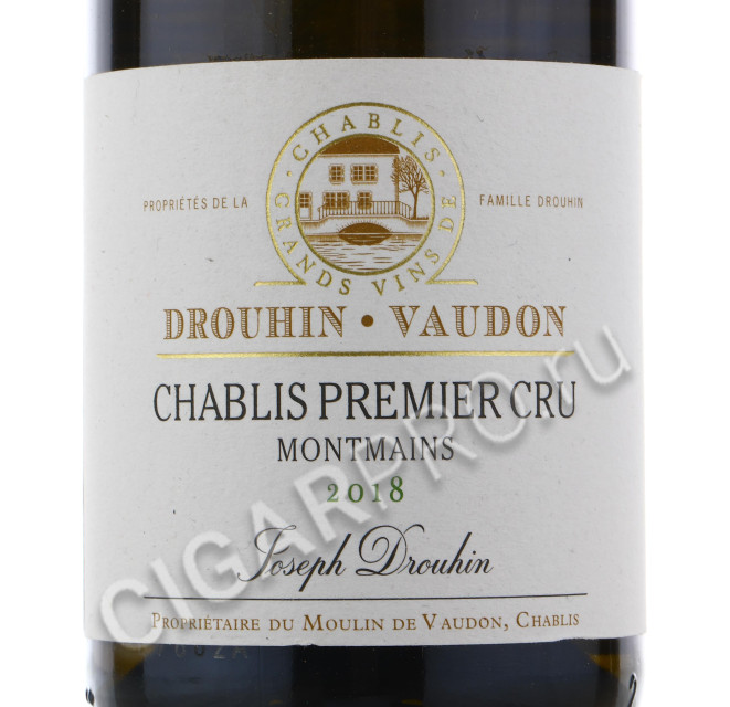 этикетка joseph drouhin chablis premier cru montmains 0.375 l