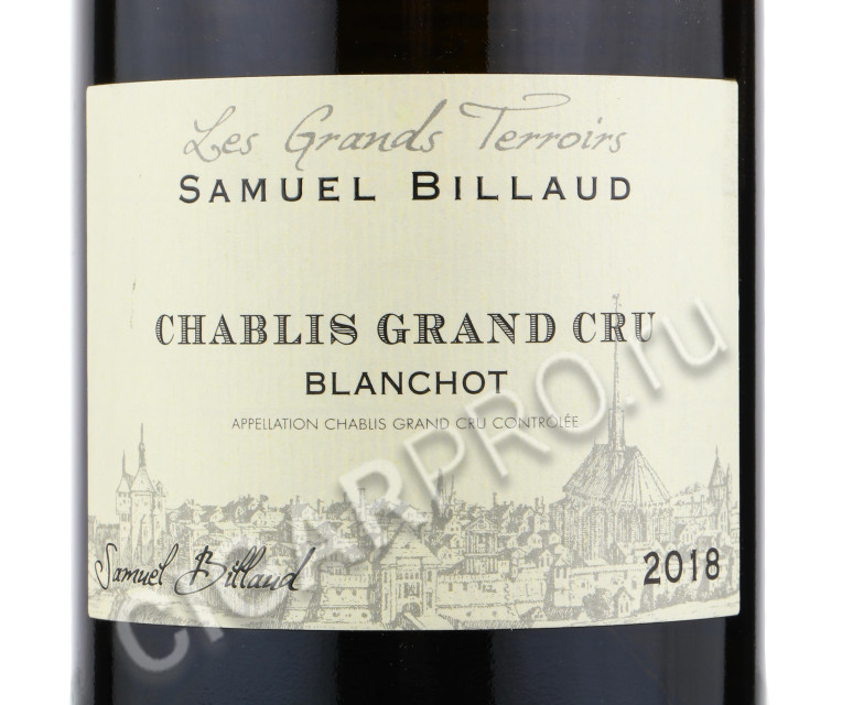 этикетка samuel billaud chablis grand cru blanchot