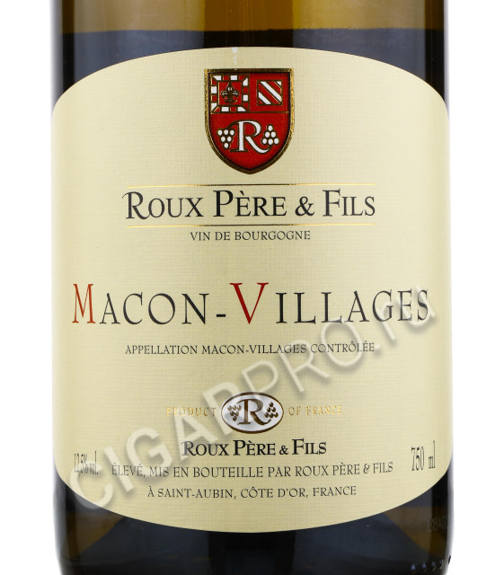 этикетка roux pere et fils macon villages