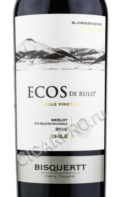 этикетка bisquertt ecos de rulo merlot