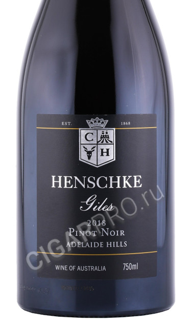 этикетка вино henschke giles pinot noir 2018 0.75л