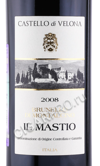 этикетка вино castello di velona brunello di montalcino 0.75л