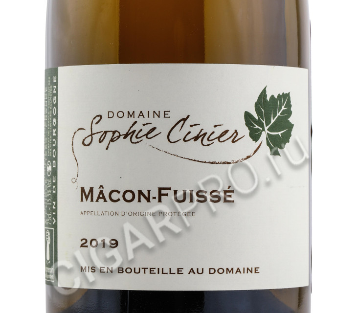 этикетка domaine sophie cinier macon fuisse