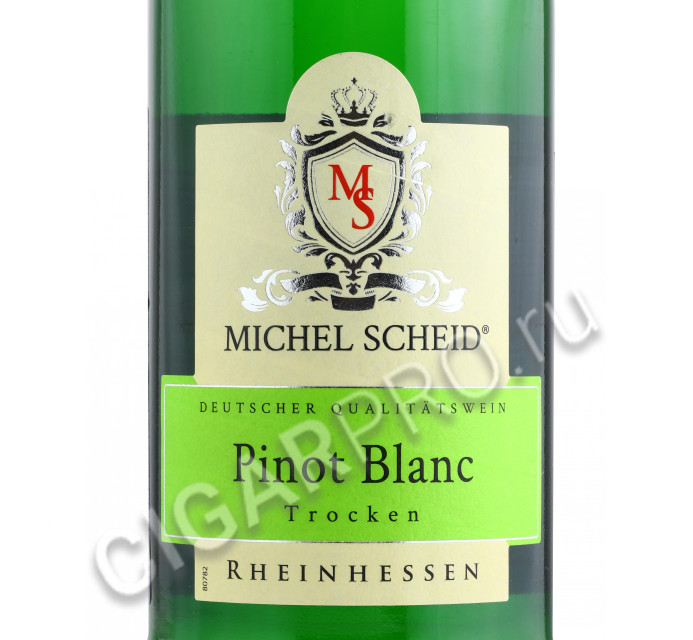 этикетка michel scheid pinot blanc rheinhessen