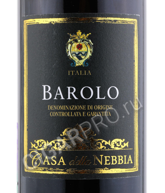 этикетка casa della nebbia barolo