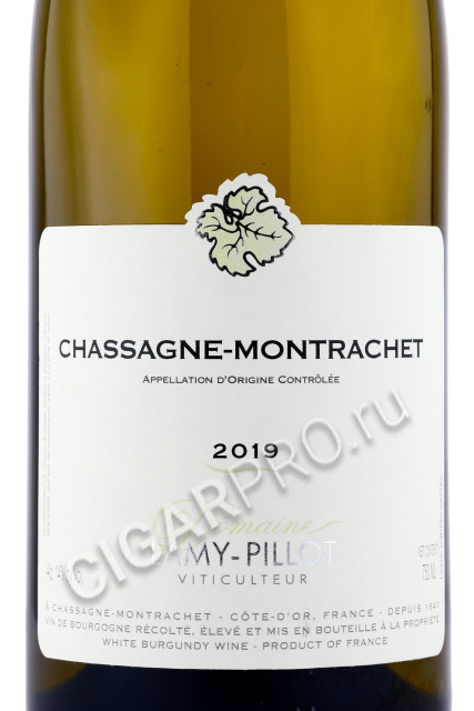 этикетка domaine lamy pillot chassagne montrachet aoc 0.75л