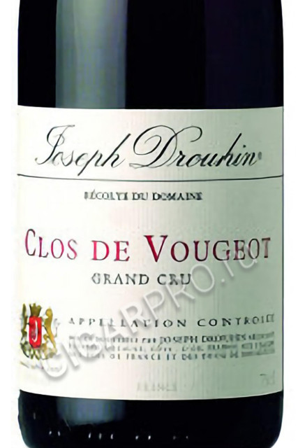 этикетка joseph drouhin clos de vougeot grand cru 1990 0.75л