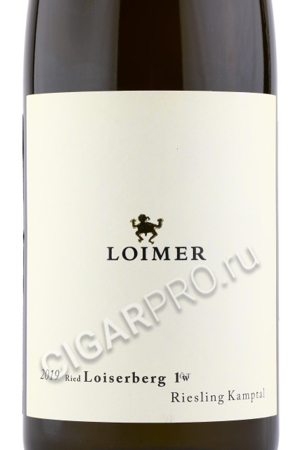 этикетка вино loimer loiserberg riesling langenlois kamptal dac 0.75л