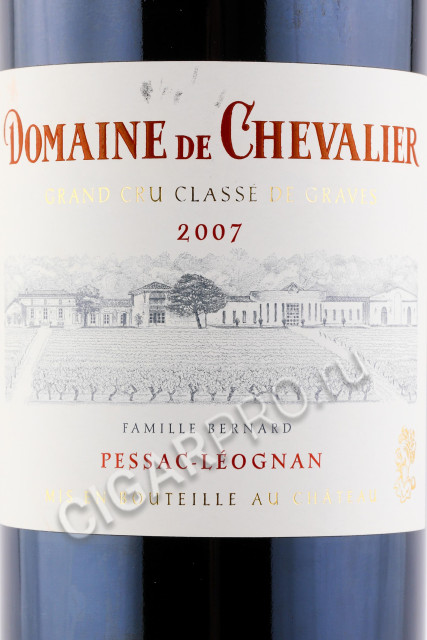 этикетка domaine de chevalier rouge pessac leognan aoc grand cru 2007 0.75л