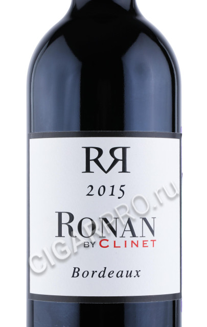 этикетка вино ronan by clinet bordeaux aoc 0.75л