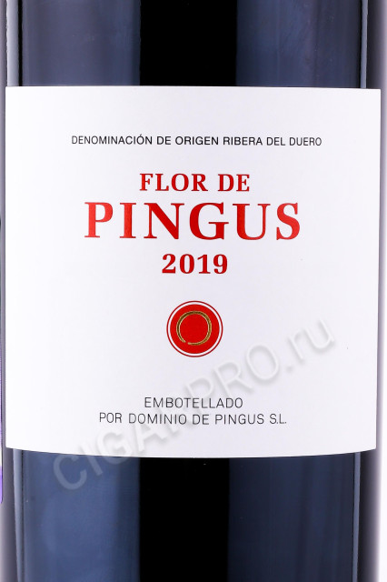 этикетка вино dominio de pingus flor de pingus 2019 0.75л