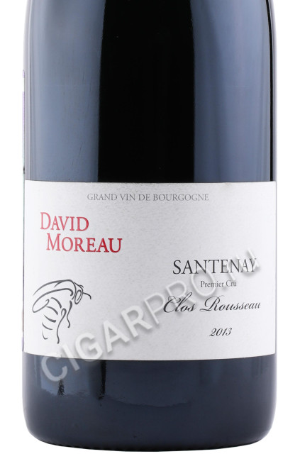 этикетка вино david moreau santenay 1 er cru clos rousseau aoc 0.75л