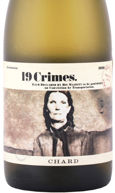 этикетка вино 19 crimes chard 0.75л