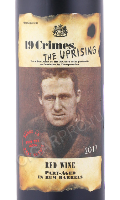 этикетка вино 19 crimes uprising 0.75л