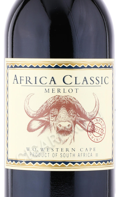 этикетка вино africa classic merlot 0.75л