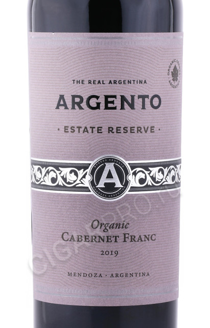 этикетка вино argento estate reserve cabernet franc organic mendoza ip 0.75л