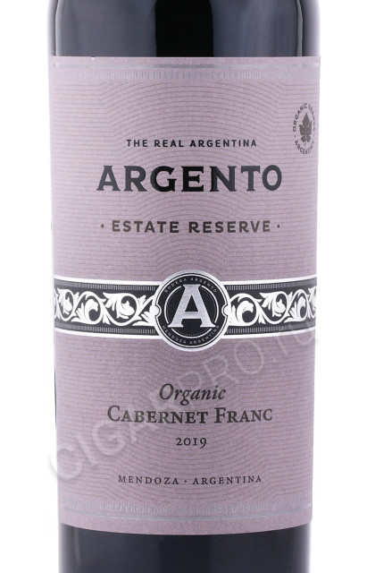 этикетка вино argento estate reserve cabernet franc organic mendoza ip 0.75л